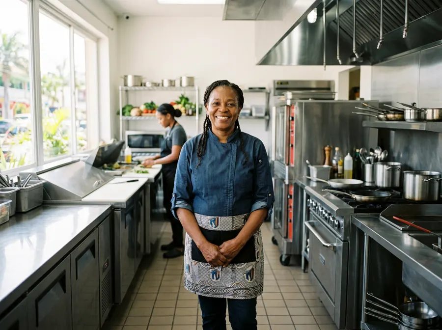 Un restaurateur haïtien dans sa cuisine professionnelle équipée depuis la Chine