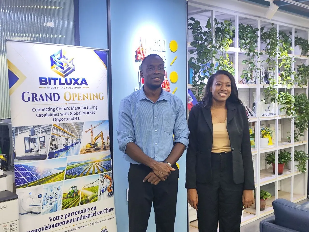 Louis Gessie et Zulme Cleevens le jour de l’inauguration de Bitluxa Industrial Solutions